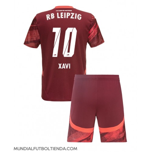 Camiseta RB Leipzig Xavi Simons #10 Segunda Equipación Replica 2024-25 para niños mangas cortas (+ Pantalones cortos)